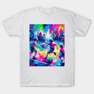 Abstract Painting of Kids Playing Basketball T-Shirt